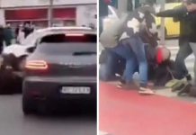 (ВИДЕО) Хорор снимки: Насилници со „Порше“ влетале меѓу демонстрантите во Нови Сад и почнале да ги тепаат