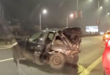 Страотни сцени во моментот – автомобил преполовен, опасна сообраќајна несреќа