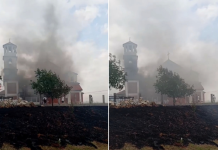 (ВИДЕО) Гори црква во Илинден – ветрот прави страшни проблеми, зафатени се и неколку куќи