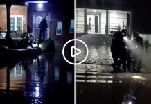 (ФОТО) Вака изгледаше драматичната евакуација во едно село: Пожарникарите со чамци ги пренесуваа селаните на безбедно