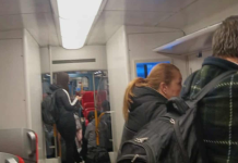 (ФОТО) Во моментот хаос на воз во Македонија – патниците во шок